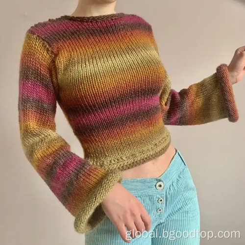 Cardigan Sweater Vintage short tie-dye knitted pullover Supplier